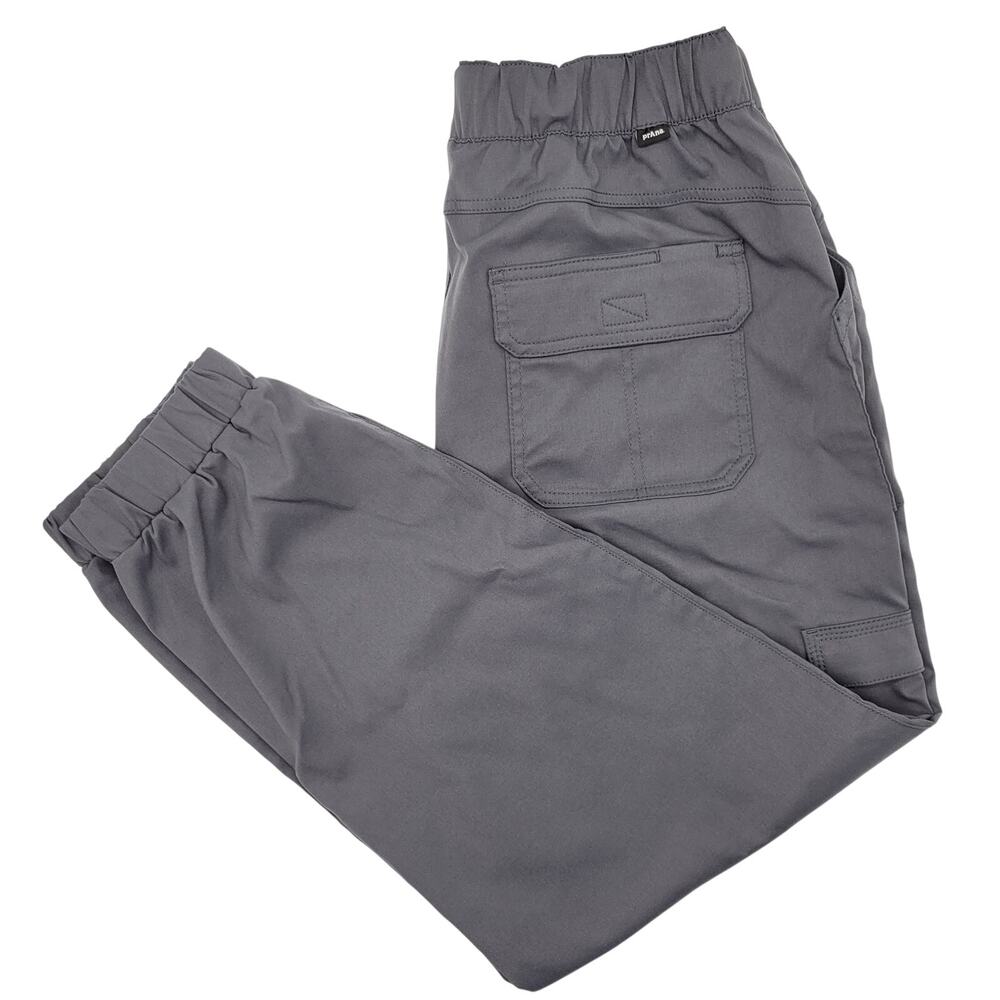 prAna Stretch Zion E-Waist Jogger Pants Large Gray Cargo Hiking UPF 50 Utility